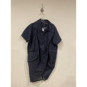 Metamorphoza Dress Womens Medium US6 Dark Indigo Denim Cocoon Short Sleeve